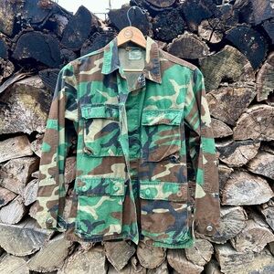 Vintage Camo Army Button Up Shirt